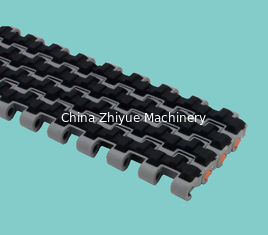 ZY800FT-3R MODULAR BELTS WITH RUBBER FRINCTION TOP PITCH 12.7MM COLOR BLACK FOR FOR FOOD INDUSTRY