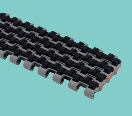 ZY800FT-3R MODULAR BELTS WITH RUBBER FRINCTION TOP PITCH 12.7MM COLOR BLACK FOR FOR FOOD INDUSTRY